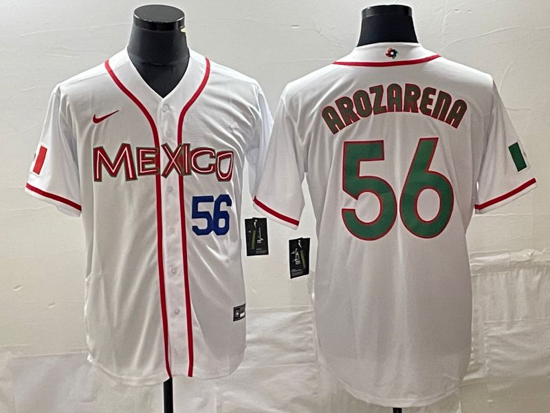 Men 2023 World Cub Mexico #56 Arozarena White green Nike MLB Jersey->more jerseys->MLB Jersey